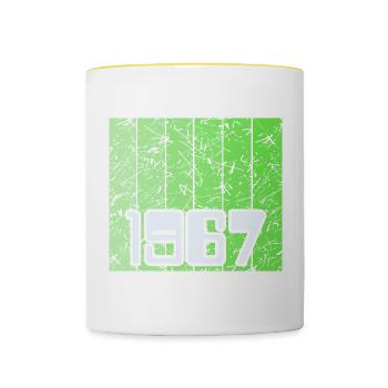 Vert 1967 - Mug contrasté - blanc/jaune - Devant