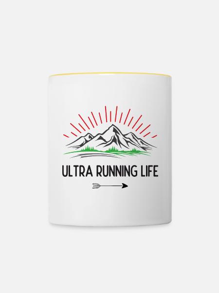 Ultra-Laufleben - Tasse zweifarbig - Weiß/Gelb