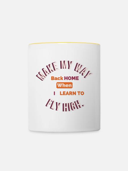 Rock-Motivationssatz - Tasse zweifarbig - Weiß/Gelb