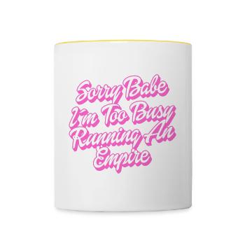 Busy Empire Runner | Couleurs changeantes - Mug contrasté - blanc/jaune - Devant
