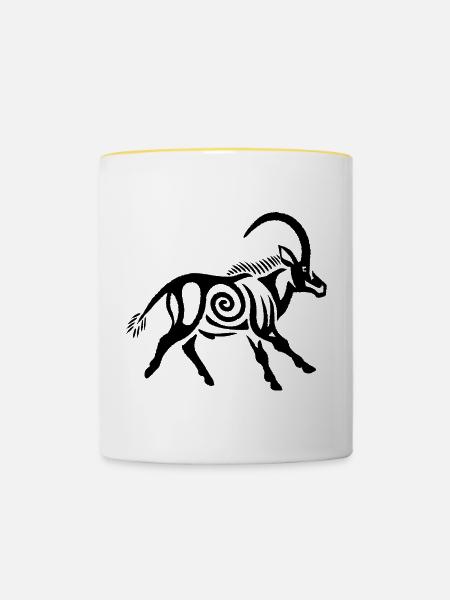Zobel - Tasse zweifarbig - Weiß/Gelb