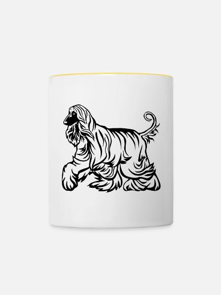 Afghane - Tasse zweifarbig - Weiß/Gelb