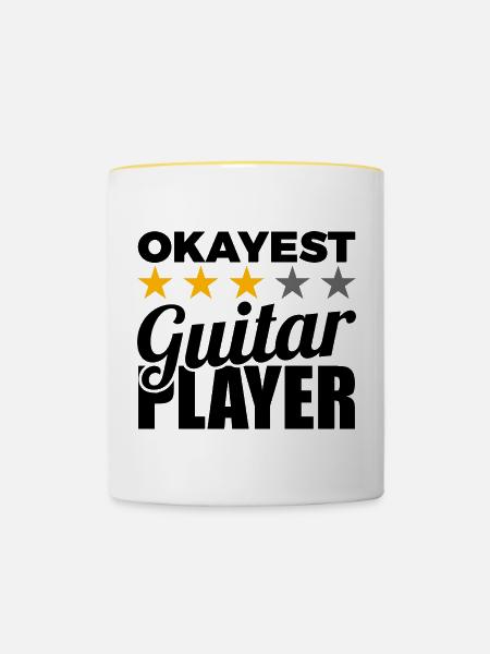 Okayest Guitar Player - Tasse zweifarbig - Weiß/Gelb