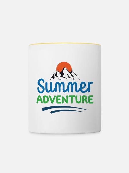 Sommer-Abenteuer - Tasse zweifarbig - Weiß/Gelb