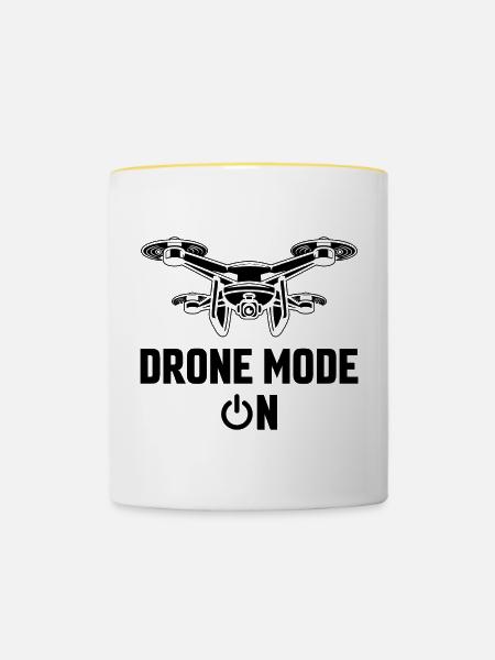 Drohnen-Modus Ein - Tasse zweifarbig - Weiß/Gelb