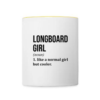 Longboard - Tasse zweifarbig - Weiß/Gelb - Vorne