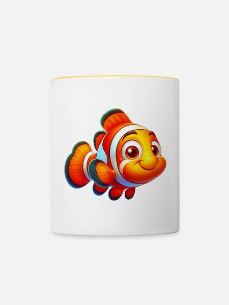 Clownfische - Tasse zweifarbig - Weiß/Gelb
