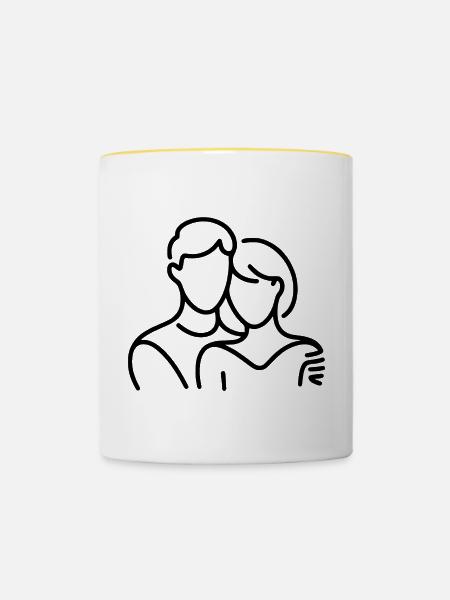 Abstrakter Naturkreislauf Druckdesign - Tasse zweifarbig - Weiß/Gelb