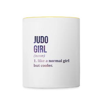 judo - Mug contrasté - blanc/jaune - Devant