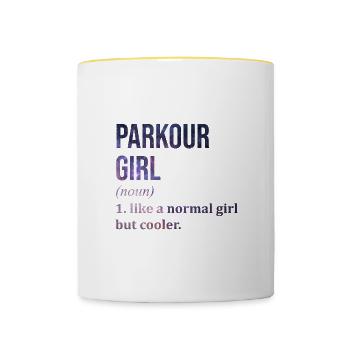 Parkour - Mug contrasté - blanc/jaune - Devant