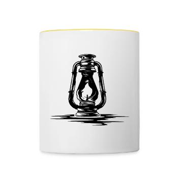 Sketch oil lamp - Contrasting Mug - white/yellow - Front