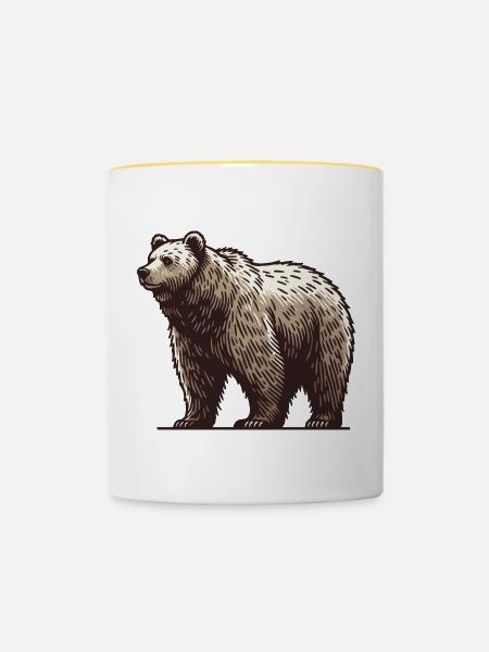Grizzly - Tasse zweifarbig - Weiß/Gelb