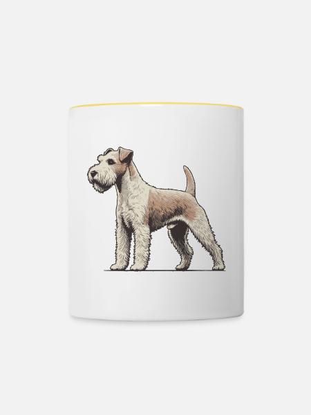 Terrier - Tasse zweifarbig - Weiß/Gelb