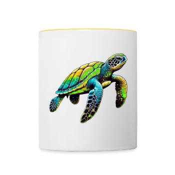 Turtle - Contrasting Mug - white/yellow - Front
