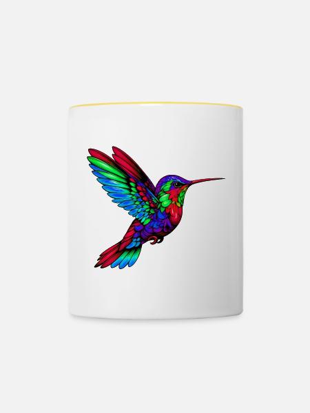Kolibri - Tasse zweifarbig - Weiß/Gelb