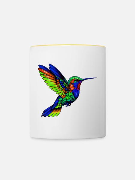 Kolibri - Tasse zweifarbig - Weiß/Gelb