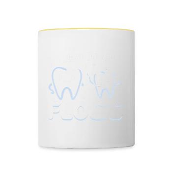 I Know You Don't Floss 13 - Tasse zweifarbig - Weiß/Gelb - Vorne