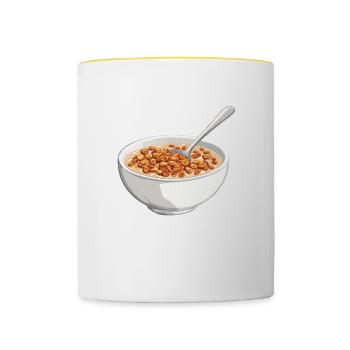 I Love Cereal 16 - Tasse zweifarbig - Weiß/Gelb - Vorne