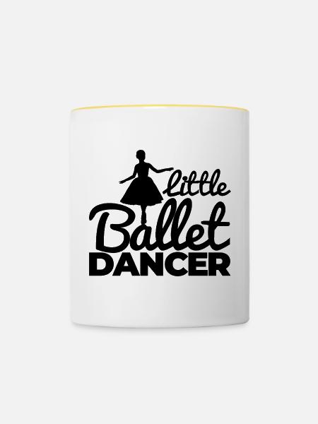 Kleines Ballettmädchen - Tasse zweifarbig - Weiß/Gelb