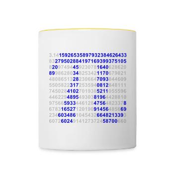 pi - Mug contrasté - blanc/jaune - Devant