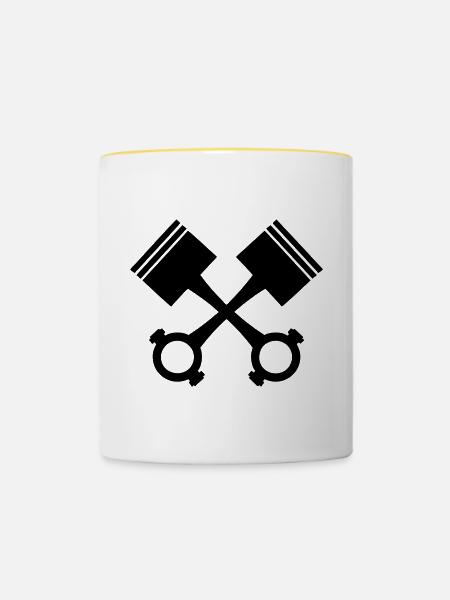 Kolben - Tasse zweifarbig - Weiß/Gelb