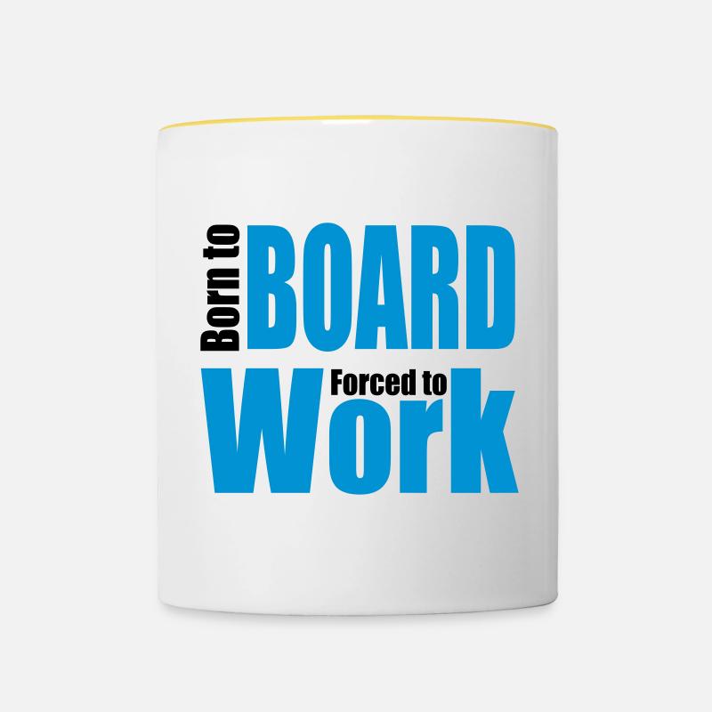 Snowboard - Mug contrasté - blanc/jaune