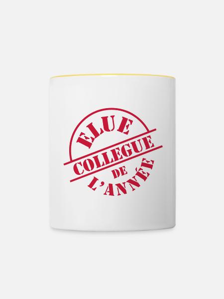 Kollege # # - Tasse zweifarbig - Weiß/Gelb