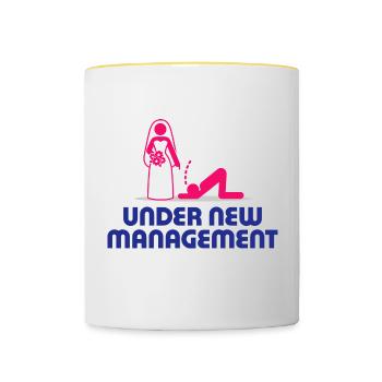 Unter neuer Geschäftsführung - Tasse zweifarbig - Weiß/Gelb - Vorne