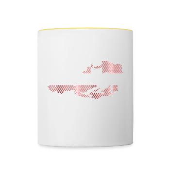 Ski Austria Österreich Abfahrt - Tasse zweifarbig - Weiß/Gelb - Vorne