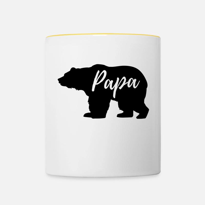 Daddy Bear - Contrasting Mug - white/yellow