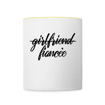 Girlfriend Fiancee - Contrasting Mug - white/yellow - Front