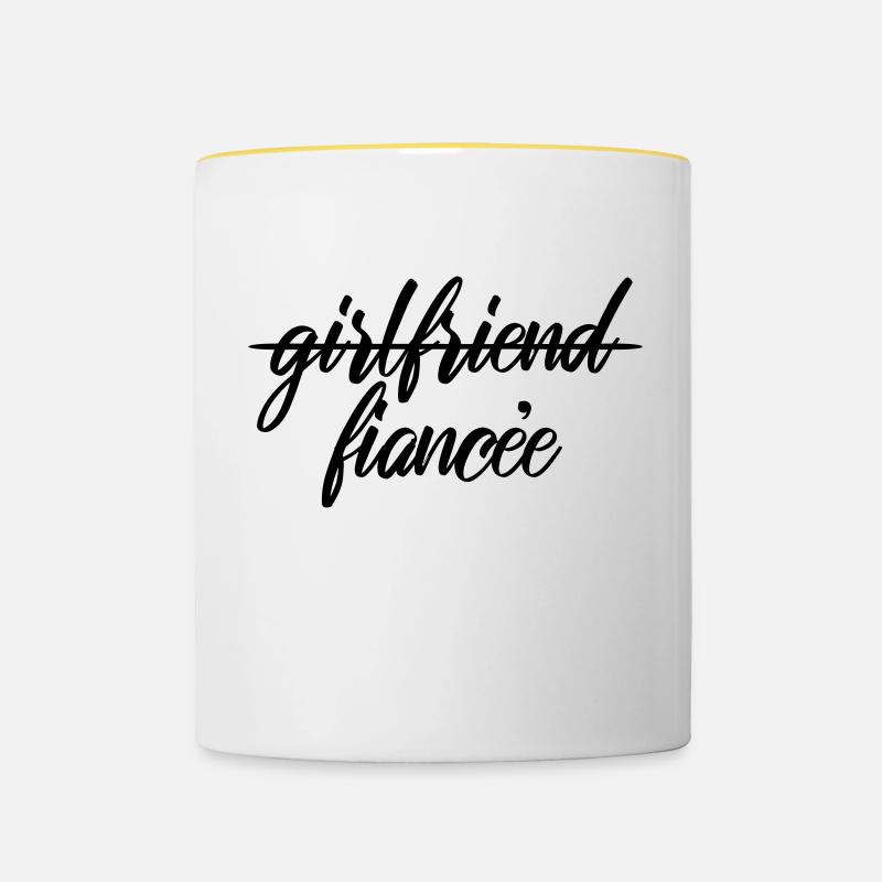 Girlfriend Fiancee - Contrasting Mug - white/yellow