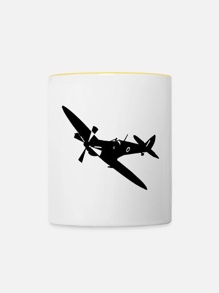 Spitfire Mk 16 - Tasse zweifarbig - Weiß/Gelb