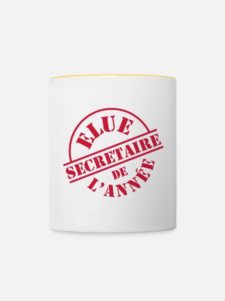 Sekretär - Tasse zweifarbig - Weiß/Gelb