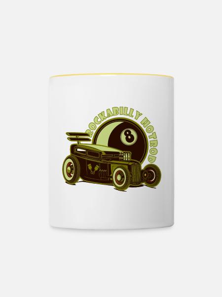 Heißes Stiel - Tasse zweifarbig - Weiß/Gelb