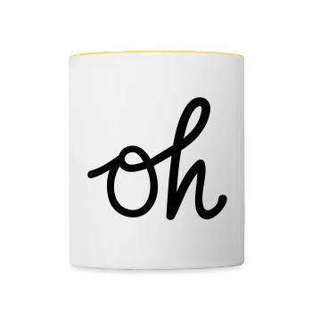 oh Typography - Contrasting Mug - white/yellow - Front