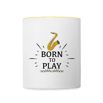Saxophone - Mug contrasté - blanc/jaune - Devant