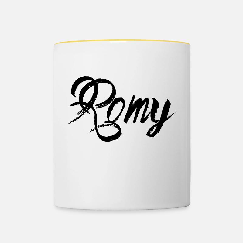 Romy - Tasse zweifarbig - Weiß/Gelb