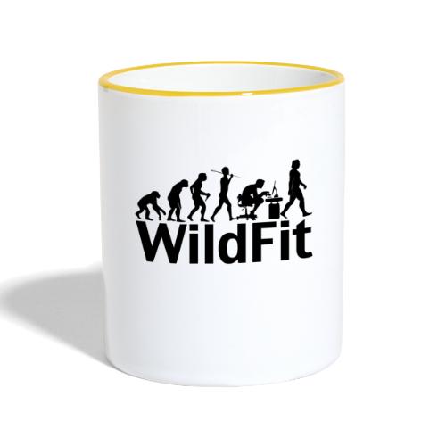 WildFit Logo Evolution in Schwarz - Tasse zweifarbig