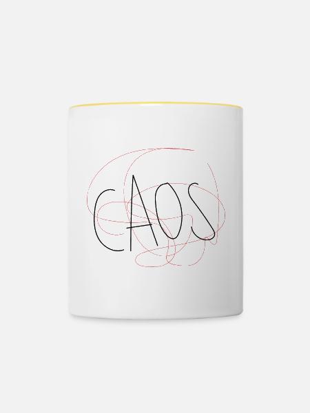 CHAOS - Tasse zweifarbig - Weiß/Gelb