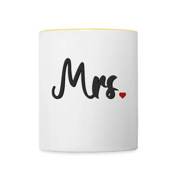 Mister and Misses gift idea for married couples - Contrasting Mug - white/yellow - Front