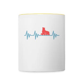 En ligne-skates rythme cardiaque Heartbeat Inliner - Mug contrasté - blanc/jaune - Devant