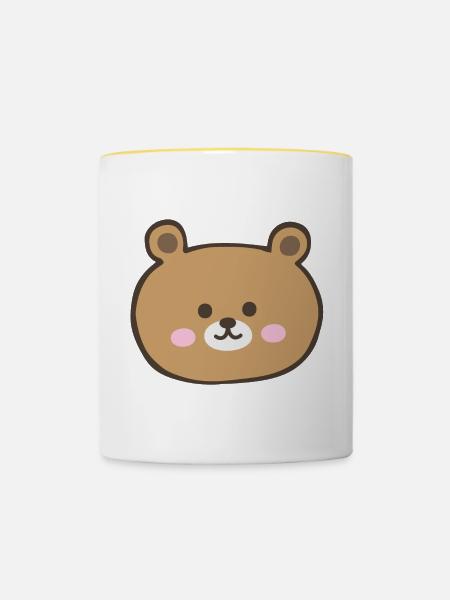 Bärengesicht - Tasse zweifarbig - Weiß/Gelb