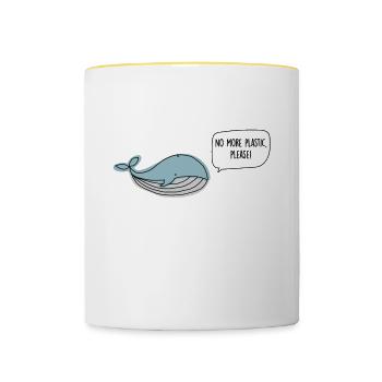 Sauver la mer - Protection de l’environnement et protection du milieu marin - Mug contrasté - blanc/jaune - Devant