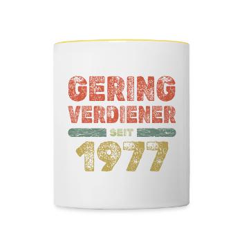 1977 1977 - Tasse zweifarbig - Weiß/Gelb - Vorne