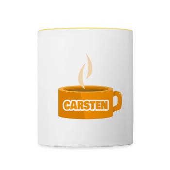 Tee Carsten - Tasse zweifarbig - Weiß/Gelb - Vorne