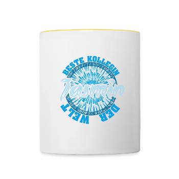 Vorname Jasmin - Tasse zweifarbig - Weiß/Gelb - Vorne