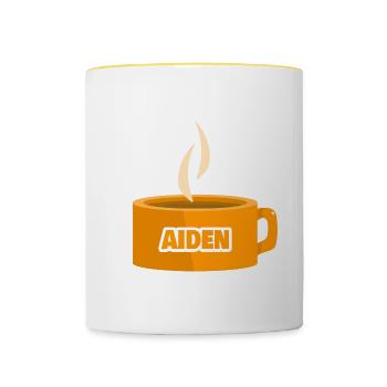 Tee Aiden - Tasse zweifarbig - Weiß/Gelb - Vorne