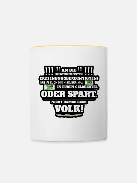 Nicht immer vom Volk - Tasse zweifarbig - Weiß/Gelb