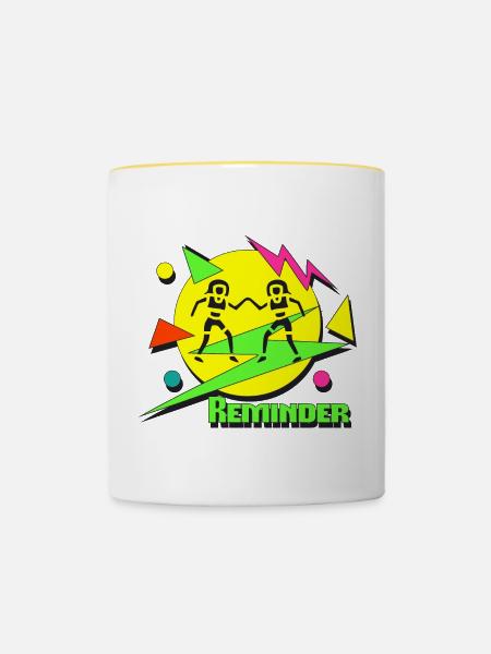 Reminder 80s - Tasse zweifarbig - Weiß/Gelb